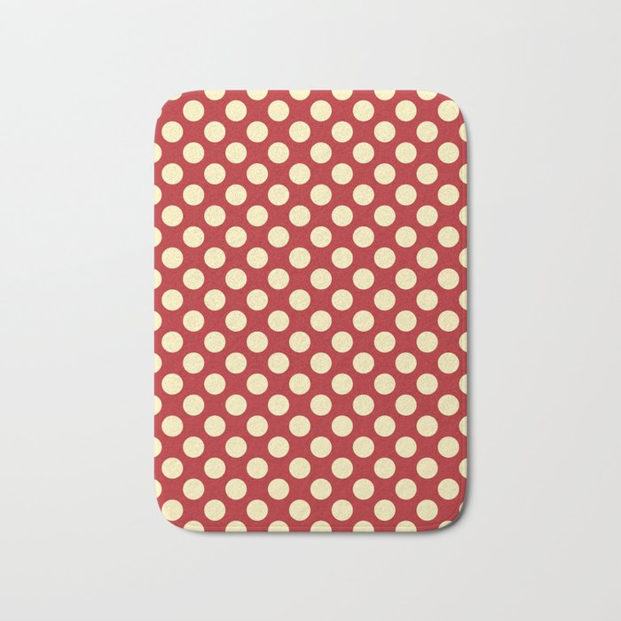 Cream on Red Polka Dot  Bath Mat Gallery Image 1