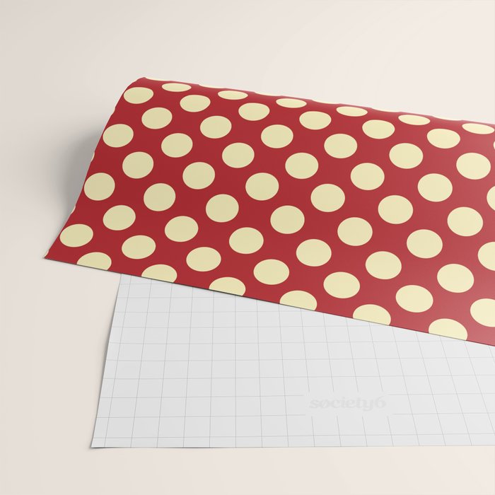 Cream on Red Polka Dot  Wrapping Paper Gallery Image 2