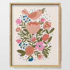 Folk Floral Bird  Serving Tray Gallery Image 1