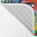 La femme aux fleurs portrait pop abstract by Emmanuel Signorino Bath Mat Gallery Image 2