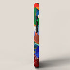 La femme aux fleurs portrait pop abstract by Emmanuel Signorino iPhone Case Gallery Image 2