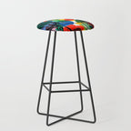 La femme aux fleurs portrait pop abstract by Emmanuel Signorino Stool Gallery Image 1