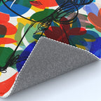 La femme aux fleurs portrait pop abstract by Emmanuel Signorino Rug Gallery Image 4