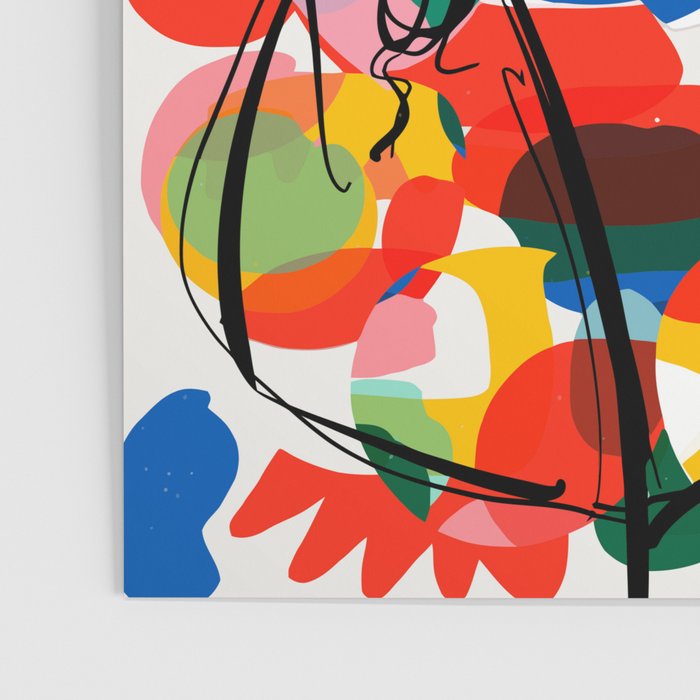 La femme aux fleurs portrait pop abstract by Emmanuel Signorino Poster Gallery Image 3