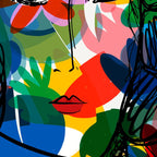 La femme aux fleurs portrait pop abstract by Emmanuel Signorino Coffee Mug Gallery Image 2
