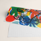 La femme aux fleurs portrait pop abstract by Emmanuel Signorino Wrapping Paper Gallery Image 2