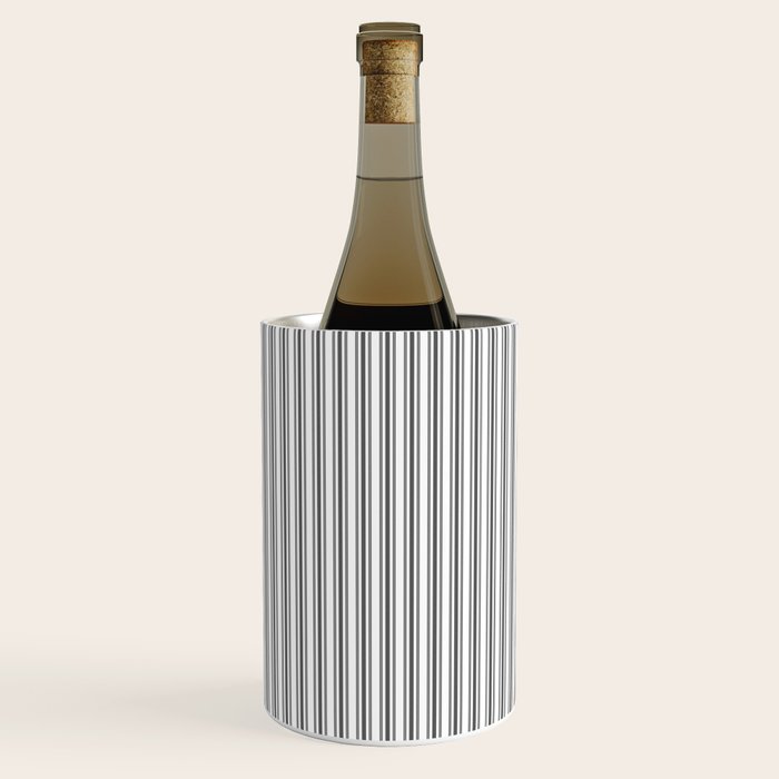 Trendy French Black and White Mattress Ticking Double Stripes Wine Chiller Gallery Image 3