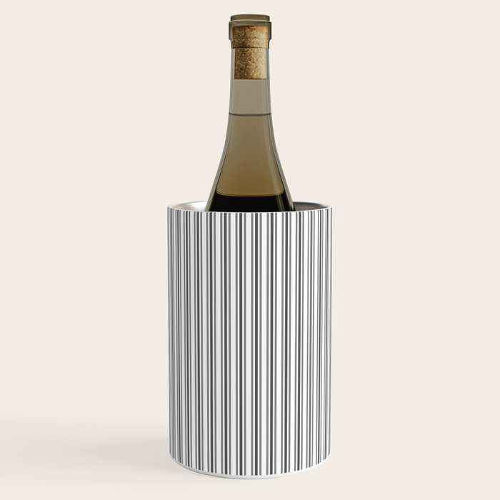 Trendy French Black and White Mattress Ticking Double Stripes Wine Chiller Gallery Image 1