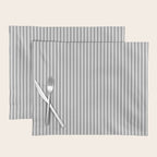 Trendy French Black and White Mattress Ticking Double Stripes Placemat Gallery Image 1