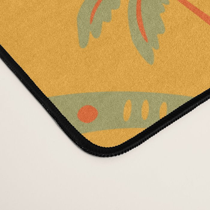 Vintage summer palm tree art pattern Desk Mat Gallery Image 4