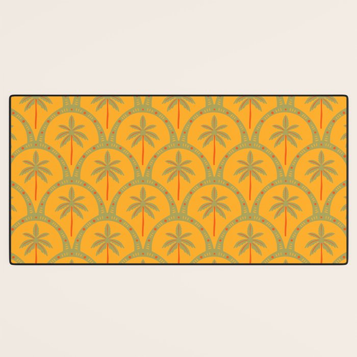 Vintage summer palm tree art pattern Desk Mat Gallery Image 3