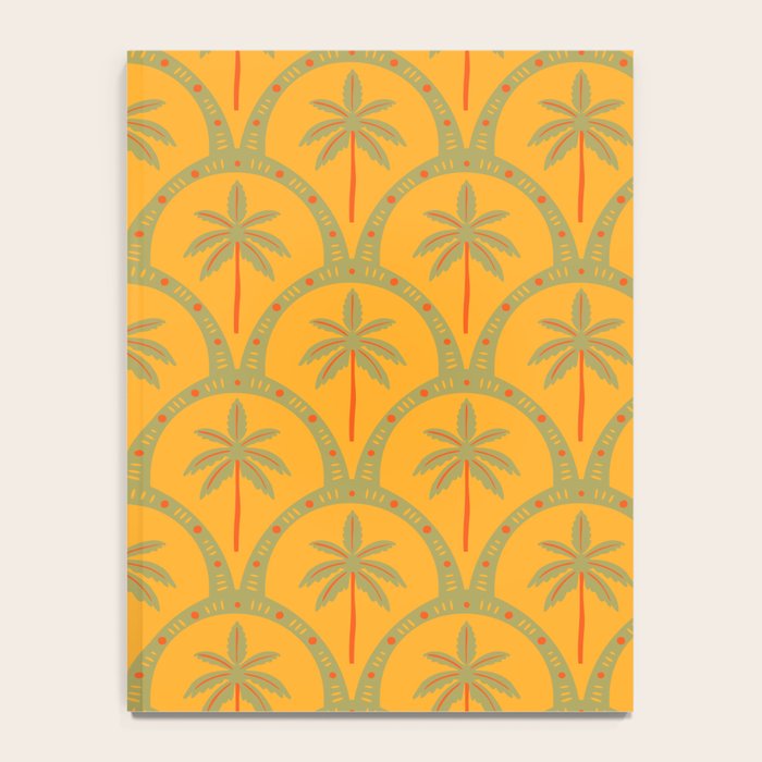 Vintage summer palm tree art pattern Notebook Gallery Image 4