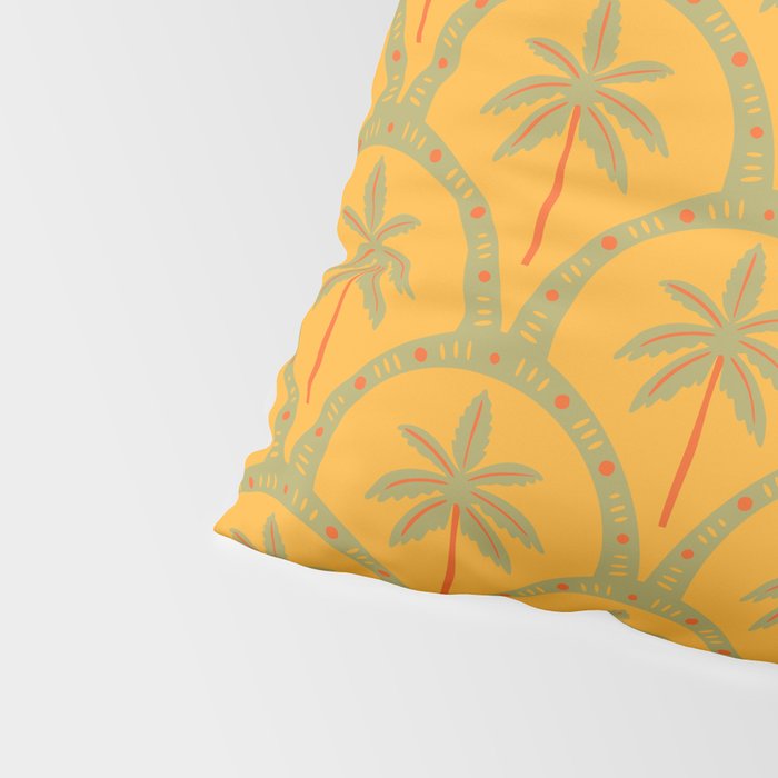 Vintage summer palm tree art pattern Pillow Sham Gallery Image 4