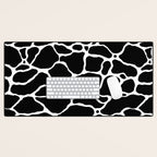 Black and white water wave ripple pattern Desk Mat Gallery Image 1