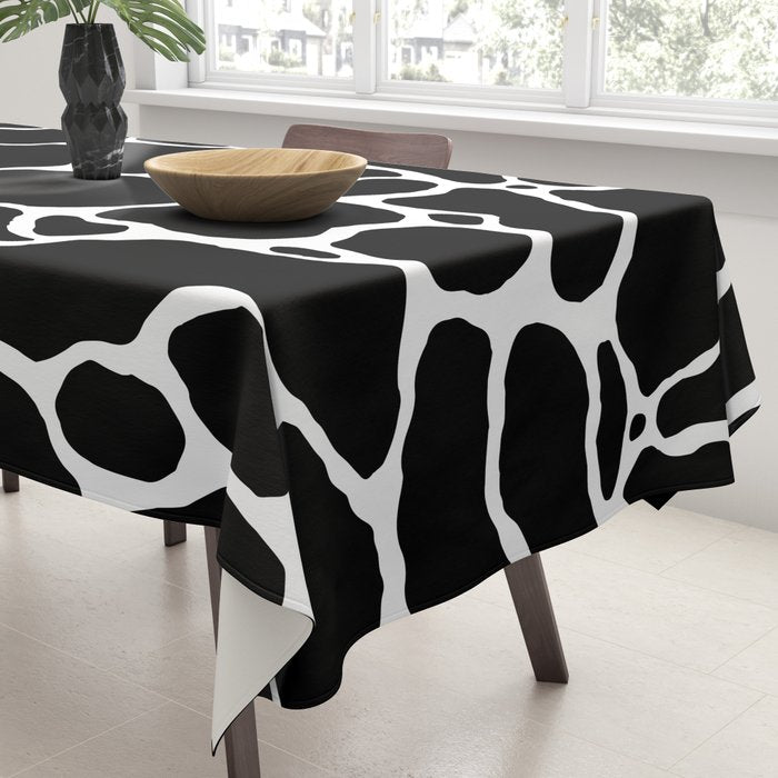 Black and white water wave ripple pattern Tablecloth Gallery Image 3