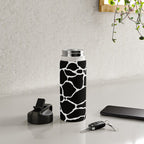 Black and white water wave ripple pattern Water Bottle Gallery Image 4
