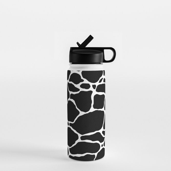 Black and white water wave ripple pattern Water Bottle Gallery Image 1