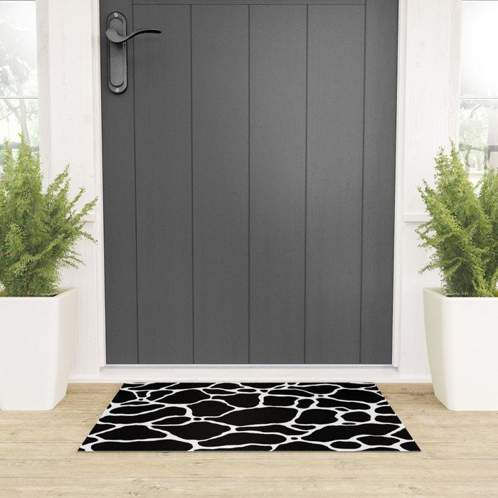 Black and white water wave ripple pattern Welcome Mat Gallery Image 3