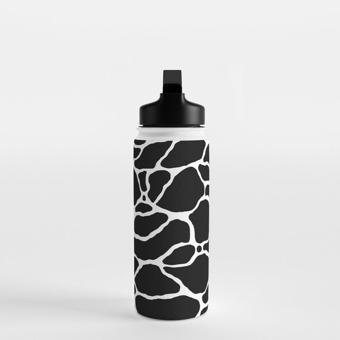 Black and white water wave ripple pattern Water Bottle Gallery Image 3