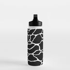 Black and white water wave ripple pattern Water Bottle Gallery Image 3