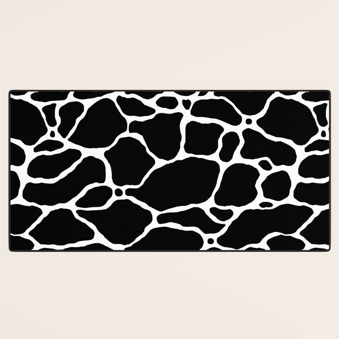 Black and white water wave ripple pattern Desk Mat Gallery Image 3