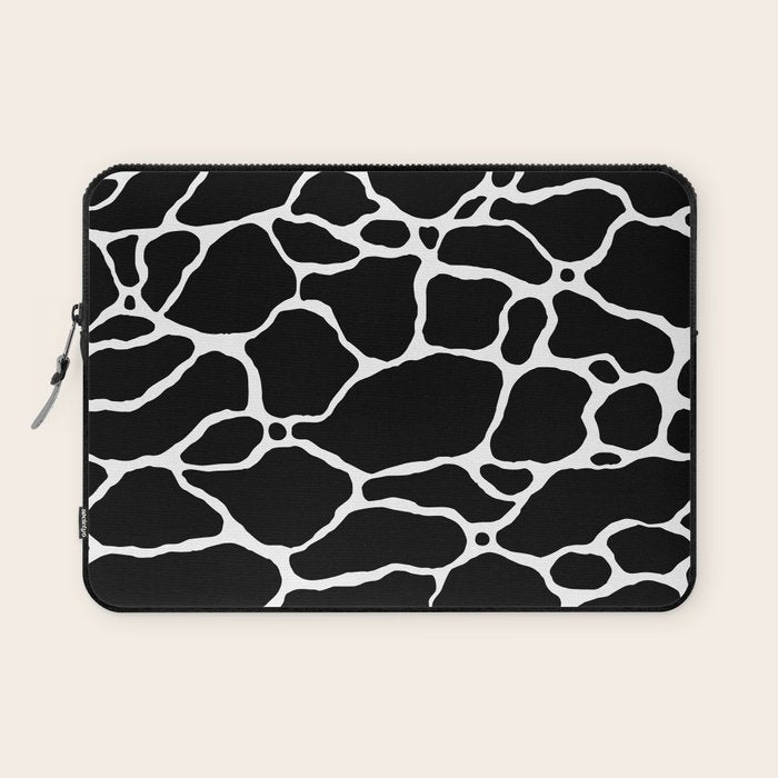 Black and white water wave ripple pattern Laptop Sleeve Gallery Image 1