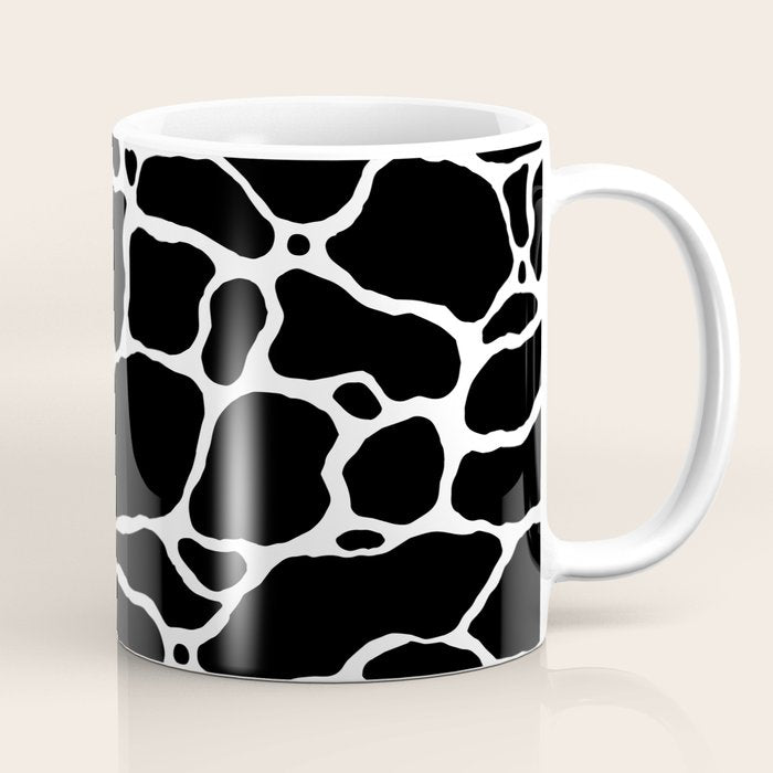 Black and white water wave ripple pattern Coffee Mug Gallery Image 1
