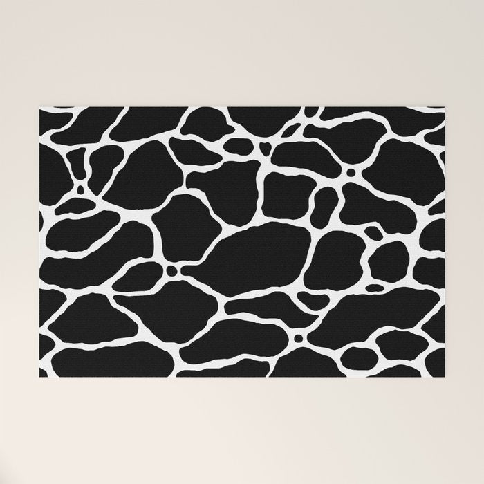 Black and white water wave ripple pattern Welcome Mat Gallery Image 1