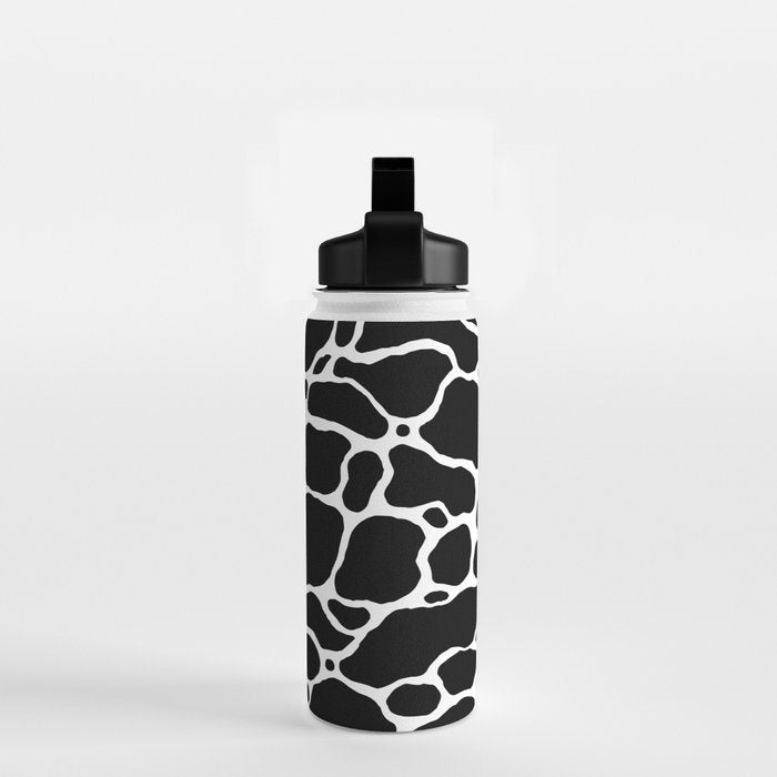 Black and white water wave ripple pattern Water Bottle Gallery Image 2