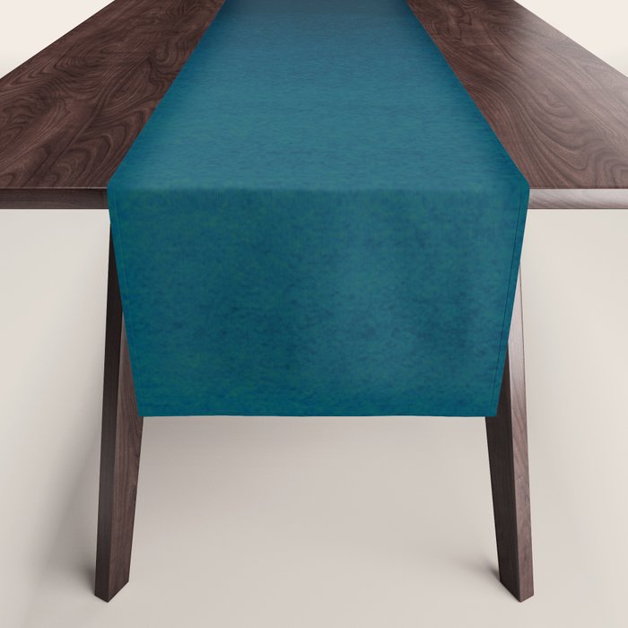 Navy blue teal hand painted watercolor paint ombre Table Runner Gallery Image 1