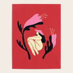Retro 70s Mushroom Lady With Pink Flowers Poster Gallery Image 4
