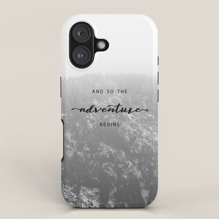 And So The Adventure Begins - Snowy Mountain iPhone Case Gallery Image 1