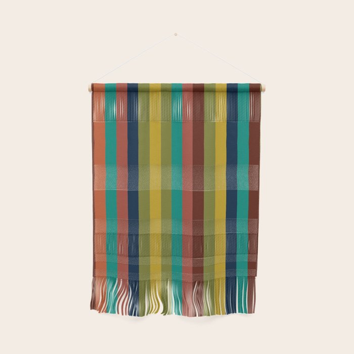 Joseph Stripes II Vertical Midcentury Modern Stripe Pattern in Mid Mod Colors Wall Hanging Gallery Image 1