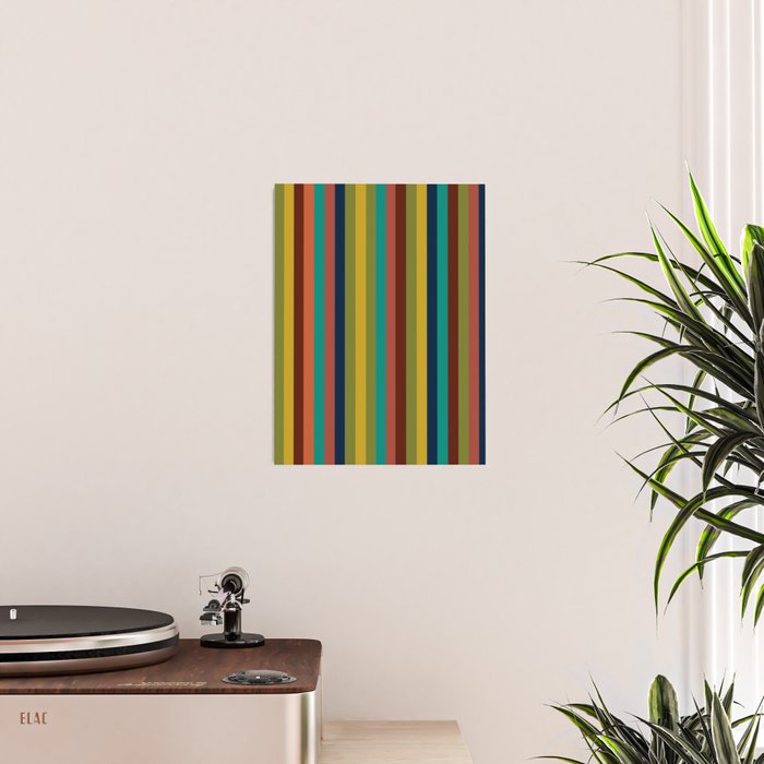 Joseph Stripes II Vertical Midcentury Modern Stripe Pattern in Mid Mod Colors Poster Gallery Image 2