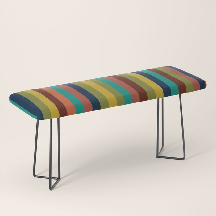 Joseph Stripes II Vertical Midcentury Modern Stripe Pattern in Mid Mod Colors Bench Gallery Image 1