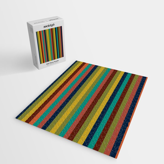 Joseph Stripes II Vertical Midcentury Modern Stripe Pattern in Mid Mod Colors Jigsaw Puzzle Gallery Image 2