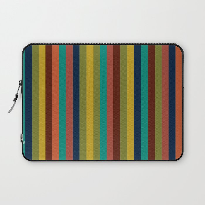 Joseph Stripes II Vertical Midcentury Modern Stripe Pattern in Mid Mod Colors Laptop Sleeve Gallery Image 1