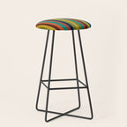 Joseph Stripes II Vertical Midcentury Modern Stripe Pattern in Mid Mod Colors Stool Gallery Image 1