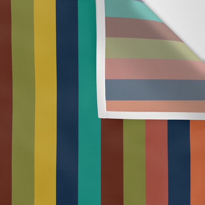 Joseph Stripes II Vertical Midcentury Modern Stripe Pattern in Mid Mod Colors Wall Tapestry Gallery Image 3