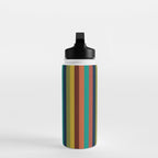 Joseph Stripes II Vertical Midcentury Modern Stripe Pattern in Mid Mod Colors Water Bottle Gallery Image 3