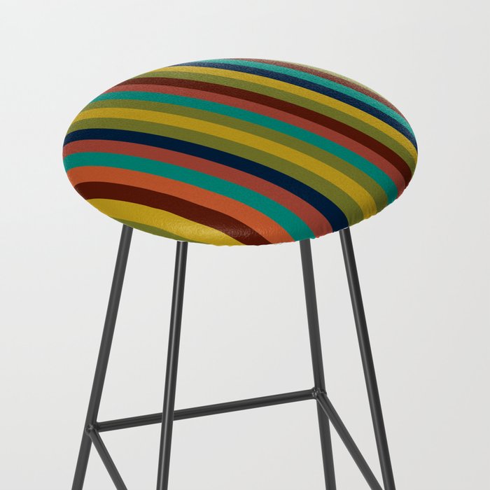 Joseph Stripes II Vertical Midcentury Modern Stripe Pattern in Mid Mod Colors Stool Gallery Image 2