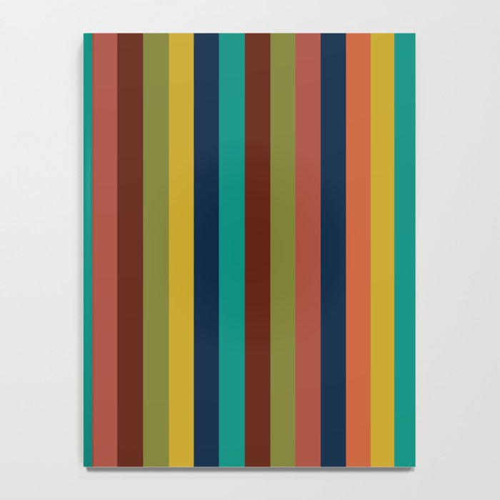 Joseph Stripes II Vertical Midcentury Modern Stripe Pattern in Mid Mod Colors Notebook Gallery Image 4