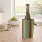 Joseph Stripes II Vertical Midcentury Modern Stripe Pattern in Mid Mod Colors Wine Chiller Gallery Image 4