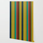 Joseph Stripes II Vertical Midcentury Modern Stripe Pattern in Mid Mod Colors Wallpaper Gallery Image 2