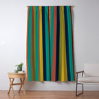Joseph Stripes II Vertical Midcentury Modern Stripe Pattern in Mid Mod Colors Window Curtain Gallery Image 5