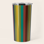 Joseph Stripes II Vertical Midcentury Modern Stripe Pattern in Mid Mod Colors Travel Mug Gallery Image 1
