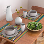 Joseph Stripes II Vertical Midcentury Modern Stripe Pattern in Mid Mod Colors Placemat Gallery Image 2