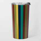 Joseph Stripes II Vertical Midcentury Modern Stripe Pattern in Mid Mod Colors Travel Mug Gallery Image 2