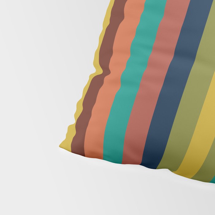 Joseph Stripes II Vertical Midcentury Modern Stripe Pattern in Mid Mod Colors Pillow Sham Gallery Image 4