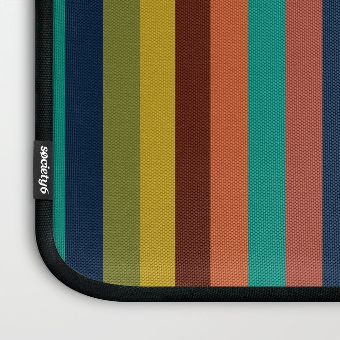 Joseph Stripes II Vertical Midcentury Modern Stripe Pattern in Mid Mod Colors Laptop Sleeve Gallery Image 3